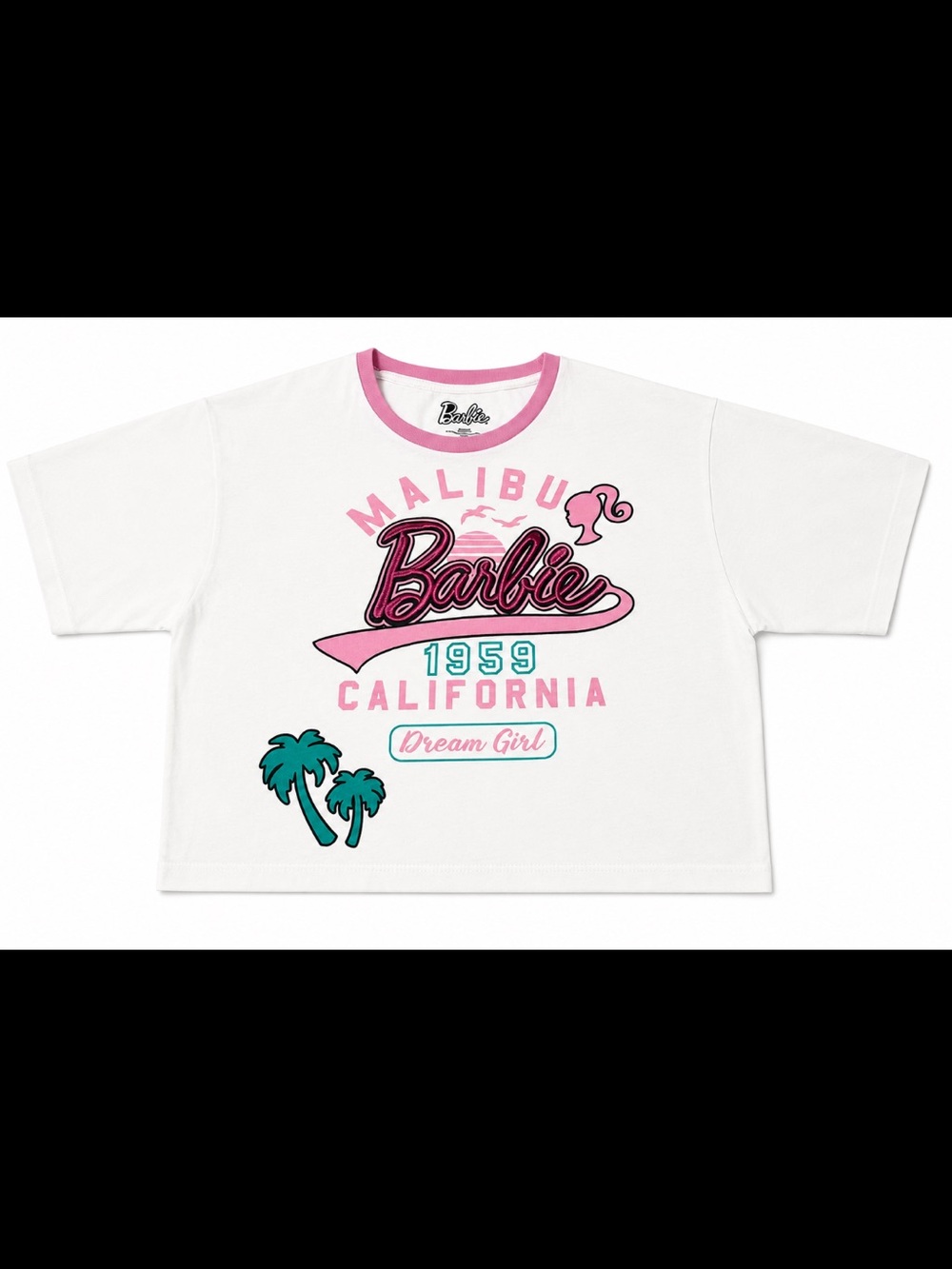 Barbie White & Pink Malibu California Graphic Tee